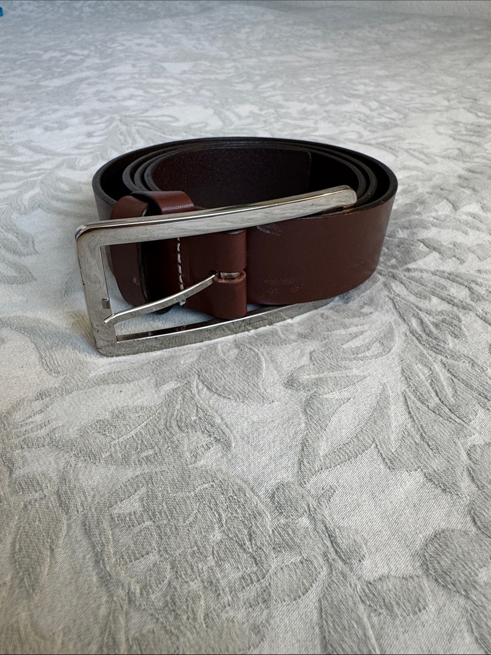 Banana Republic Dark Brown Genuine Italian Leather Belt with Silver Buckle